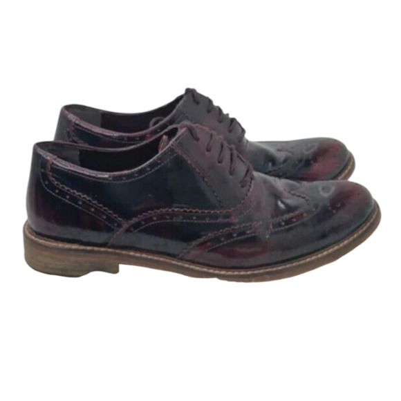 Burgundy Wingtip Lace Up Oxfords Dress Shoes 10.5 main image 6